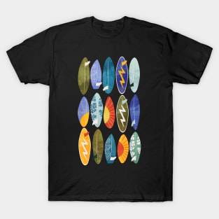 Surfboard on orange T-Shirt